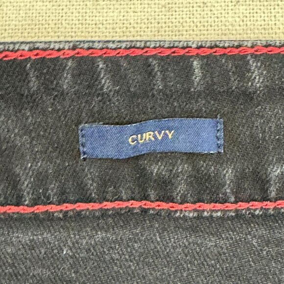 Talbots Curvy Distressed Black Denim Straight-Leg Stretch Jeans 10 (33x30) - Picture 10 of 15